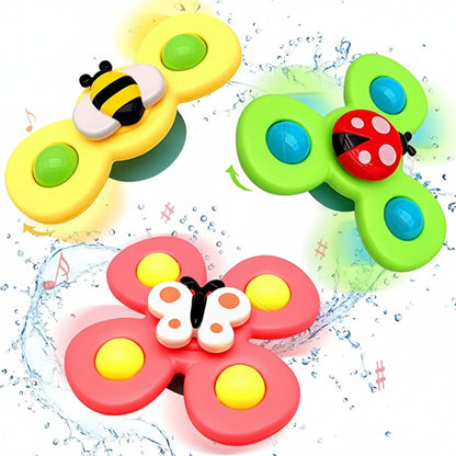 Baby Suction Spinner Sensory Toy for High Chair Bath Time Table Play