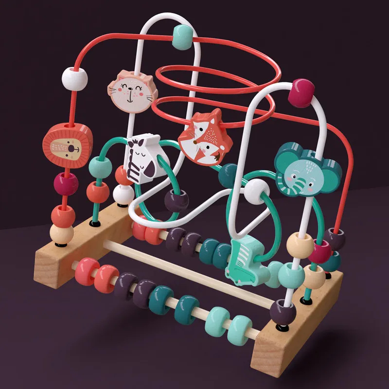 Baby Wooden Bead Maze Toy for Early Counting and Play