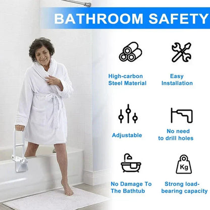 Bathtub Safety Grab Bar – No Drill Support Handle for Bathroom Stability