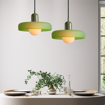Bauhaus Glass Pendant Light Coloured Hanging Lamp
