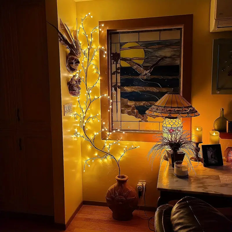 Bendable Willow Branch LED Lamp – Decorative USB Tree Light with 8 Modes