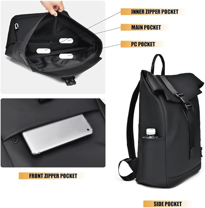 BergTrek Waterproof Travel Backpack with USB Charging Port