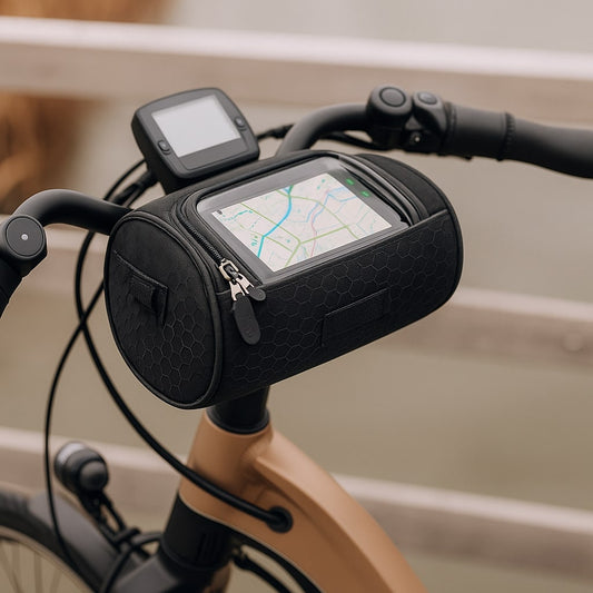 Bike Handlebar Bag with Touchscreen Phone Window and Universal Velcro Attachment