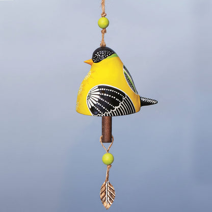 Carillon à vent avec oiseaux, décoration de jardin suspendue en résine, pour extérieur, terrasse et porche
