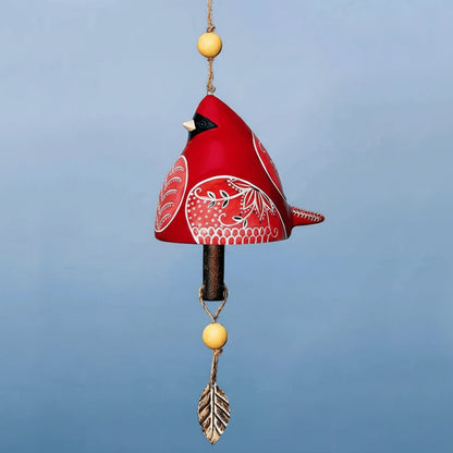 Carillon à vent avec oiseaux, décoration de jardin suspendue en résine, pour extérieur, terrasse et porche