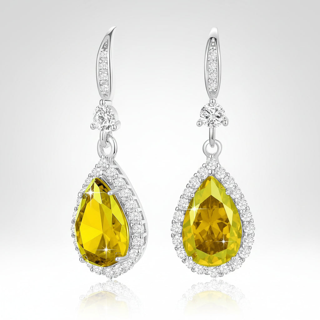 Birthstone Teardrop Dangle Earrings for Women and Teens
