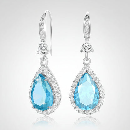 Birthstone Teardrop Dangle Earrings for Women and Teens