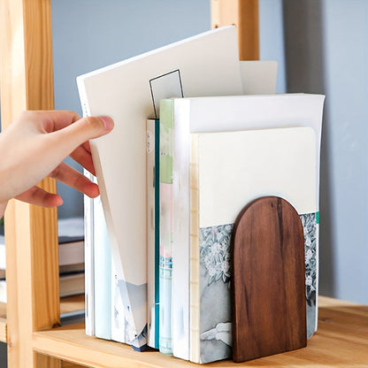 Boekensteunen van zwart walnoothout stevig voor bureau en plank