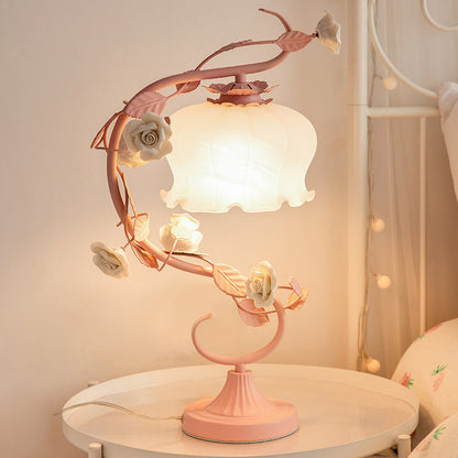 BlossomGlow Rose Lamp Elegant Ambient Table Light