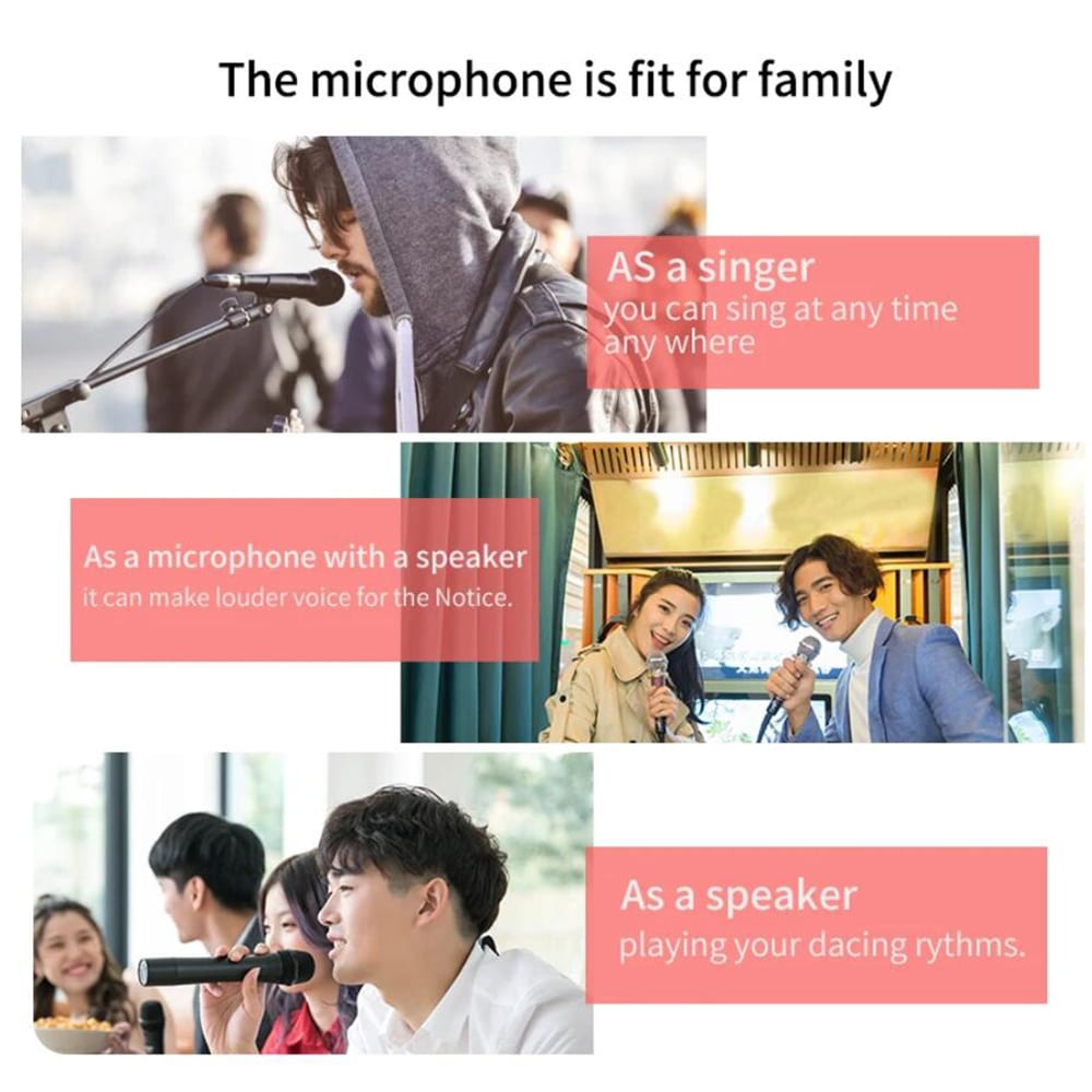 Bluetooth Karaoke Microphone with Built-In Speaker, Echo & Sound Controls