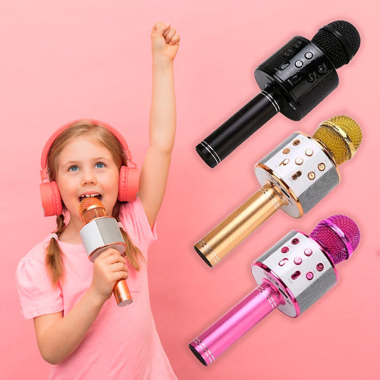 Bluetooth Karaoke Microphone with Built-In Speaker, Echo & Sound Controls