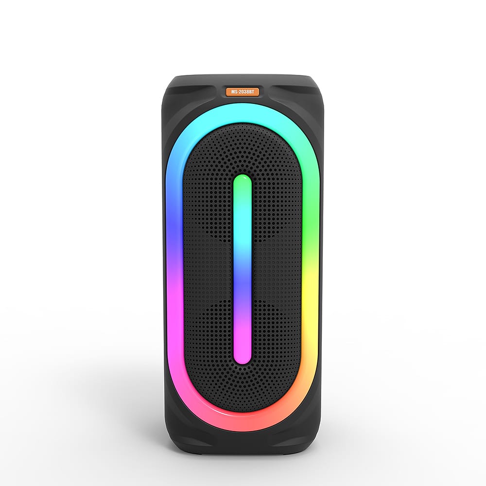 Bluetooth Soundbox Speaker with RGB Lights, FM Radio & Microphone – 8" Dual Speaker