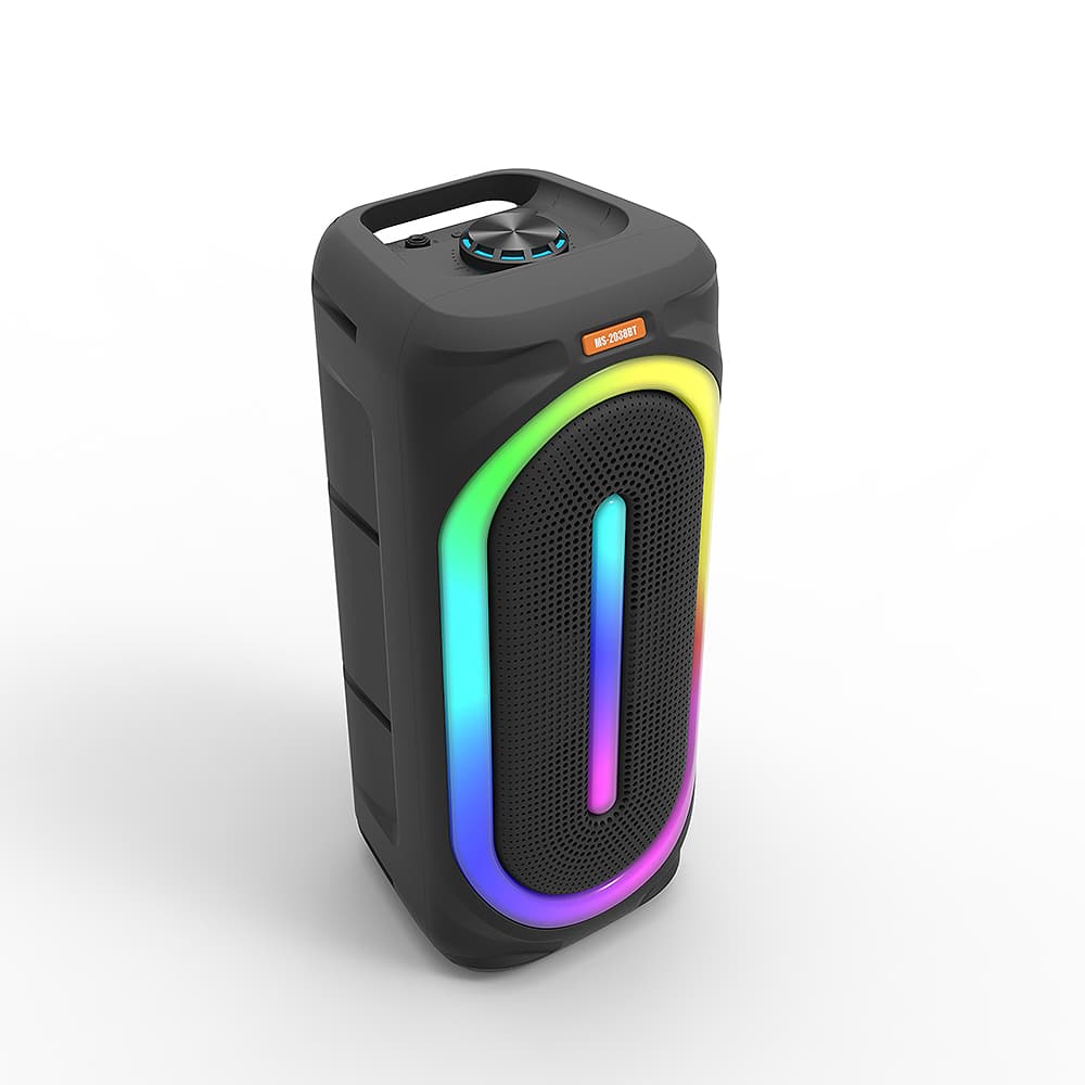 Bluetooth Soundbox Speaker with RGB Lights, FM Radio & Microphone – 8" Dual Speaker