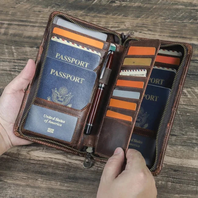 Bonny Luxury Leather Passport Holder RFID Blocking Travel Wallet