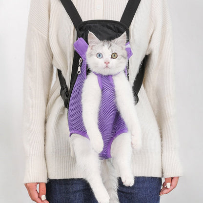 Breathable Mesh Pet Carrier Backpack with Zipper Closure