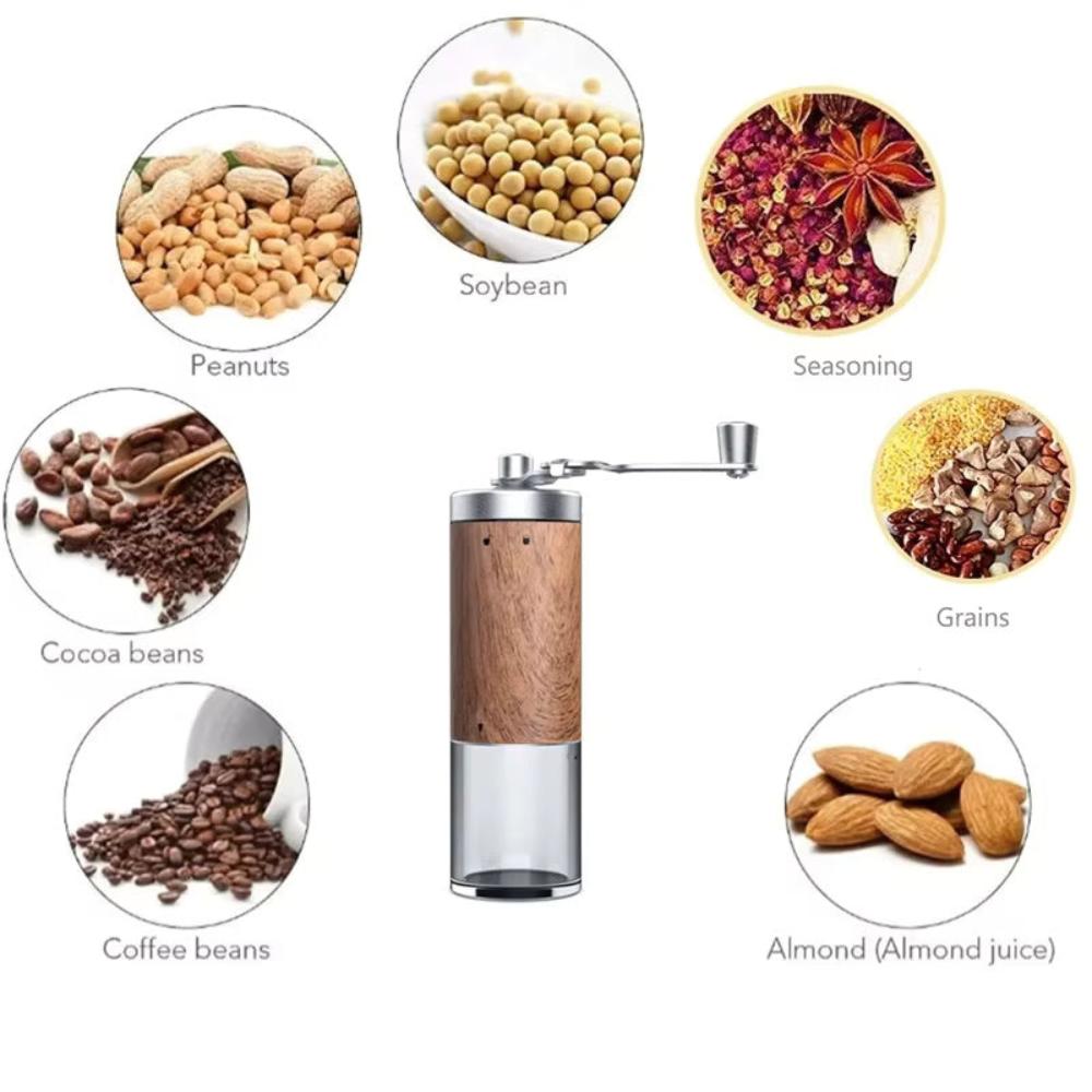 Brewora Wooden Manual Coffee Grinder Adjustable Mill