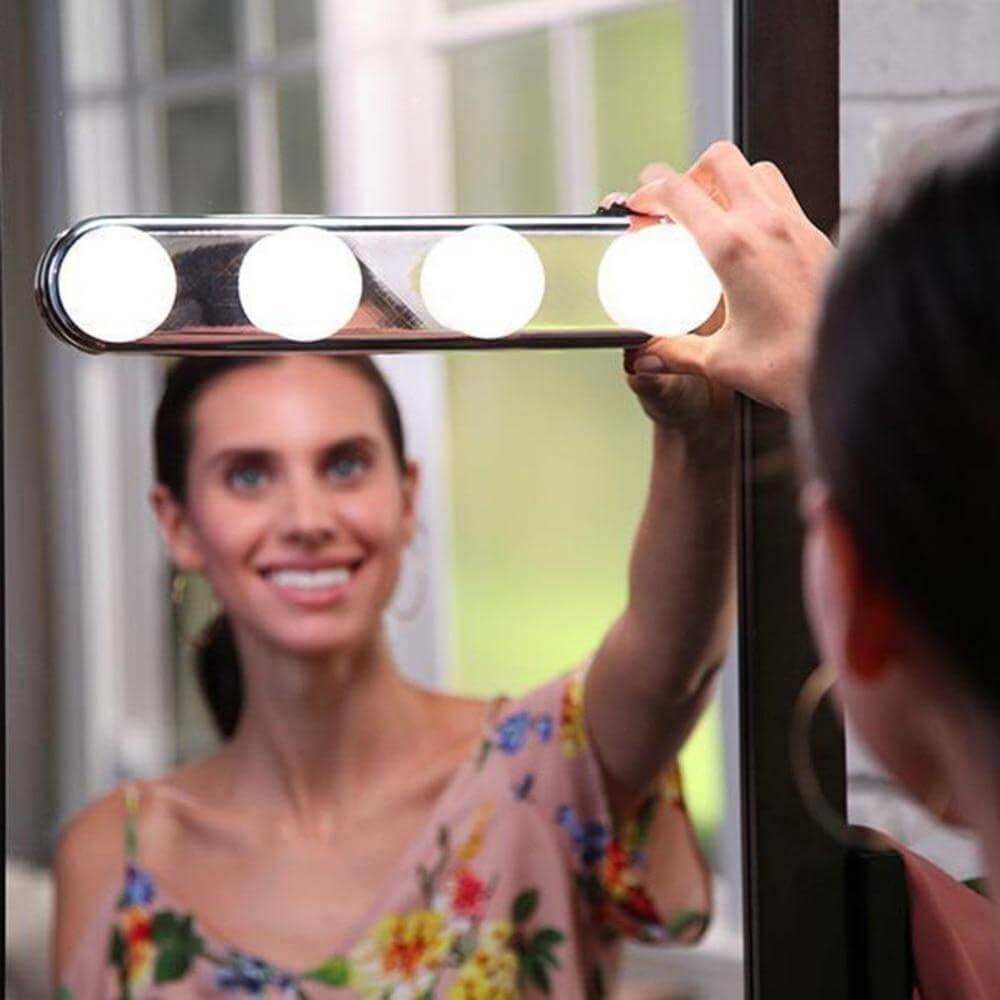 BrightFix Suction Cup LED Mirror Light Portable Makeup Vanity Lamp