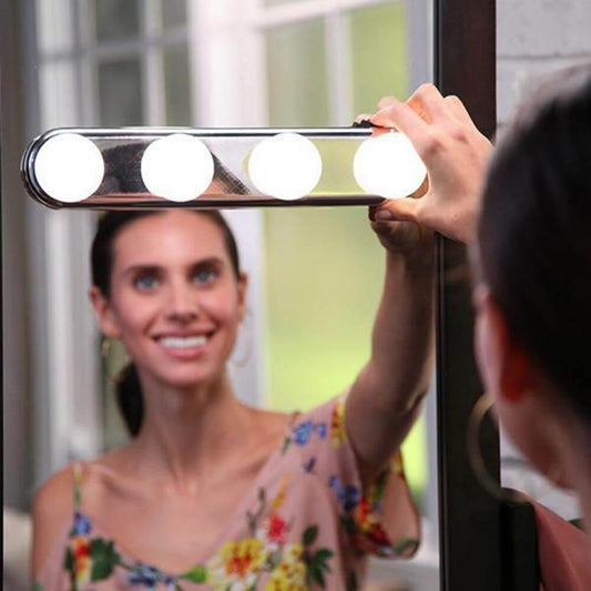 BrightFix Suction Cup LED Mirror Light Portable Makeup Vanity Lamp