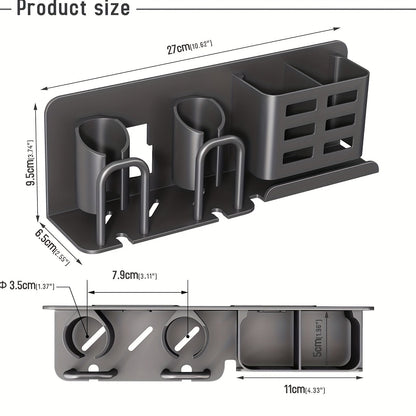 BristleHub Wall Mounted Toothbrush Holder Aluminum Bathroom Organizer