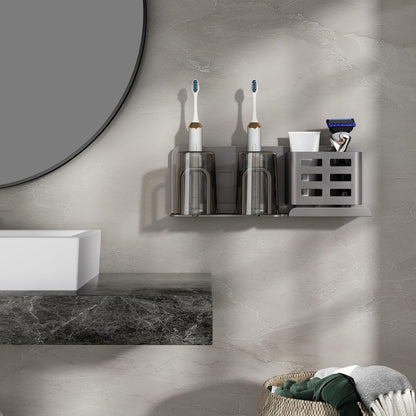 BristleHub Wall Mounted Toothbrush Holder Aluminum Bathroom Organizer