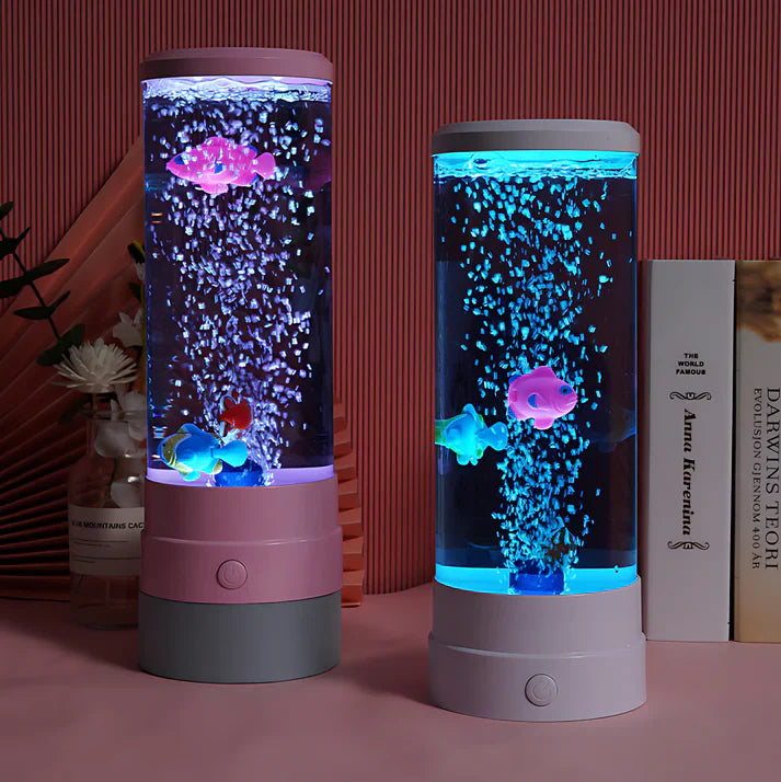 Bubble Fish LED Mood Lamp Calming Light with Water Effect