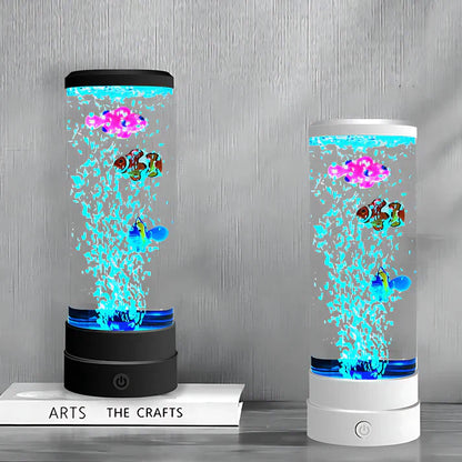 Bubble Fish LED Mood Lamp Calming Light with Water Effect