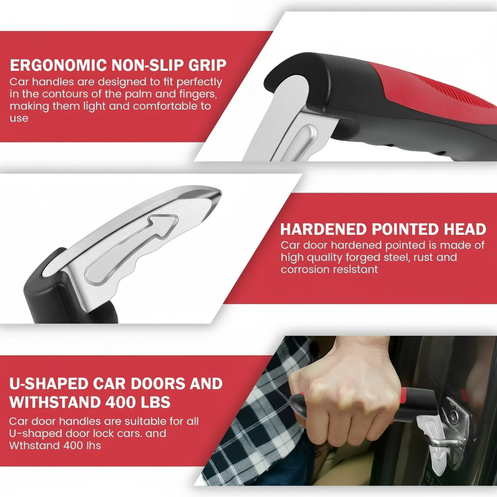 Car Emergency Safety Tool Window Breaker Door Assist Handle Vehicle Exit Aid