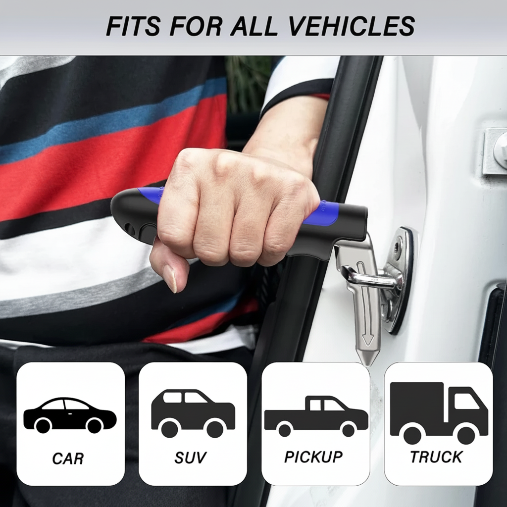 Car Emergency Safety Tool Window Breaker Door Assist Handle Vehicle Exit Aid