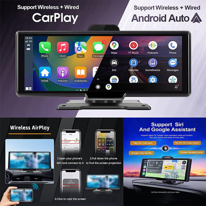 CarVision Pro Smart Car Display with CarPlay Android Auto and Dash Camera