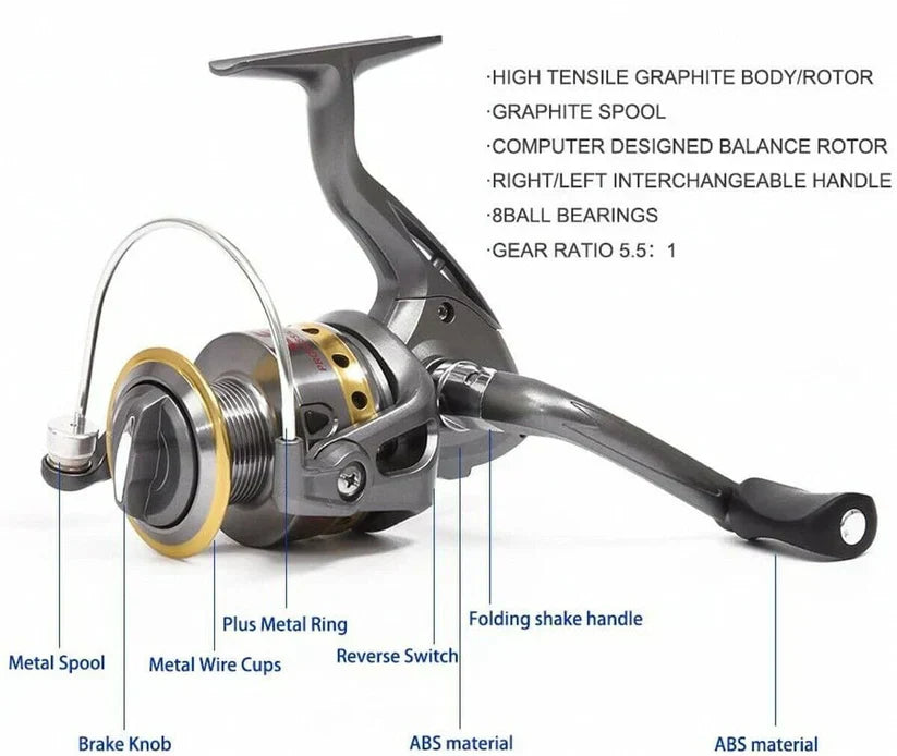 Carbon Fibre Telescopic Fishing Rod and Reel Combo Portable Fishing Kit with Accessories