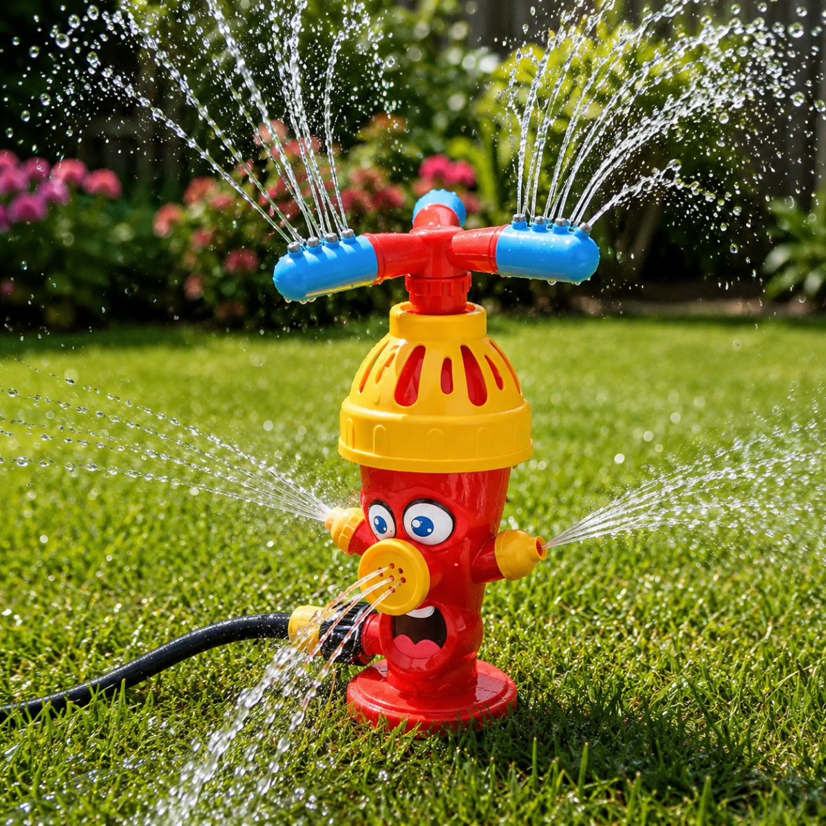 Cartoon Hydrant Water Sprinkler for Outdoor Summer Play