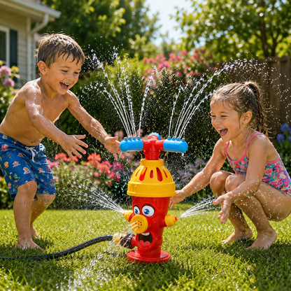 Cartoon Hydrant Water Sprinkler for Outdoor Summer Play