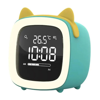 Cartoon Rabbit Alarm Clock with LED Night Light and Digital Display