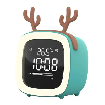 Cartoon Rabbit Alarm Clock with LED Night Light and Digital Display