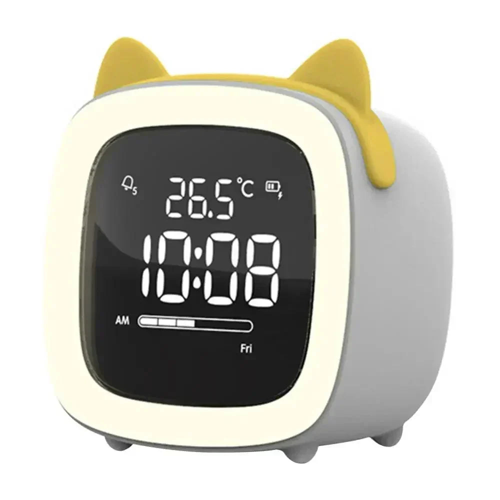 Cartoon Rabbit Alarm Clock with LED Night Light and Digital Display