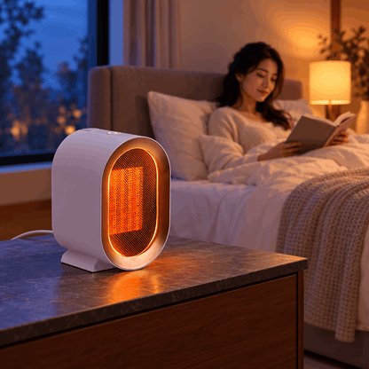 Ceramic Portable Space Heater with Two-Speed Control Compact Desktop Design and 220V Heating Element