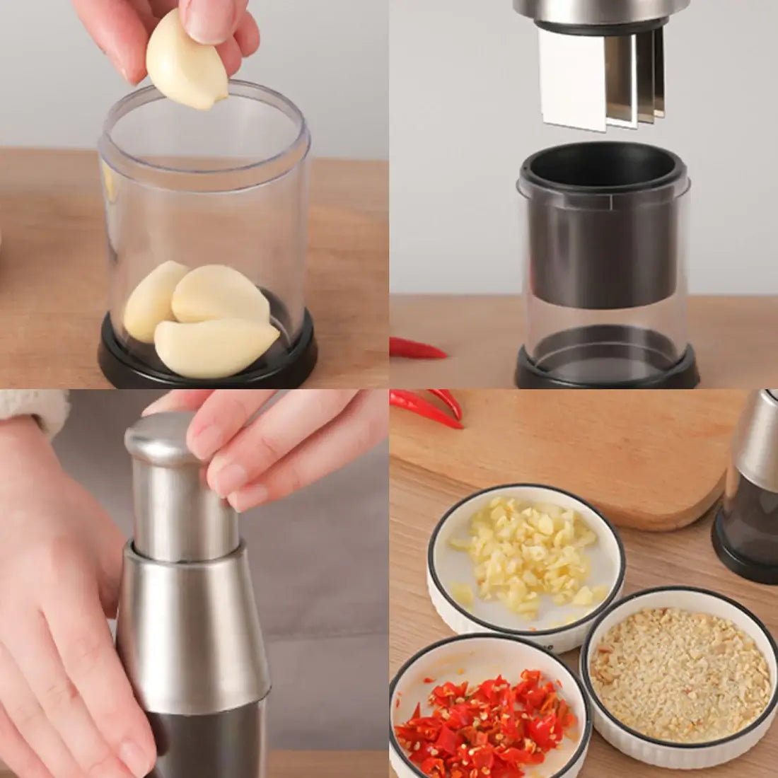 ChefChop Pro Manual Vegetable Chopper with Stainless Steel Blades