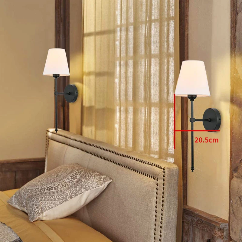 Rechargeable LED Wall Light with Fabric Shade and Adjustable Colors