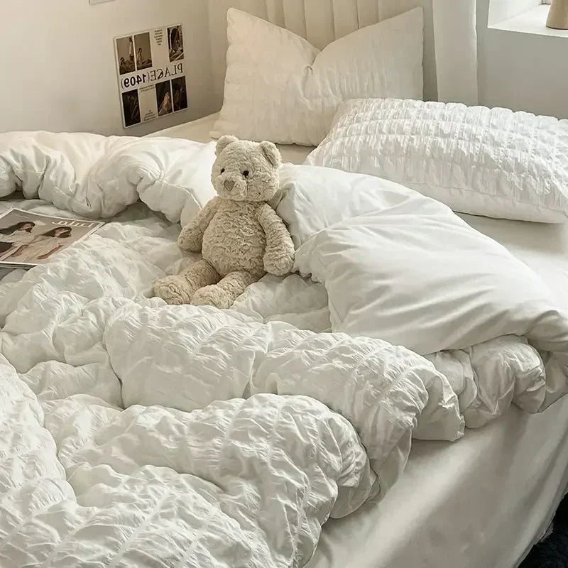ChicParis Seersucker Bedding Set Soft Lightweight Duvet Cover