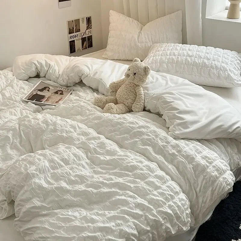 ChicParis Seersucker Bedding Set Soft Lightweight Duvet Cover