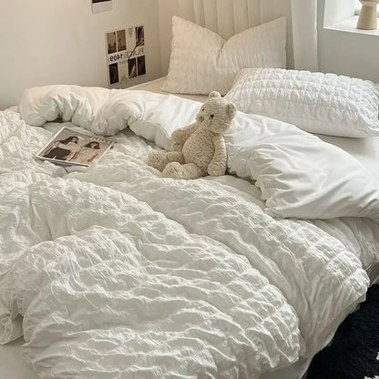 ChicParis Seersucker Bedding Set Soft Lightweight Duvet Cover