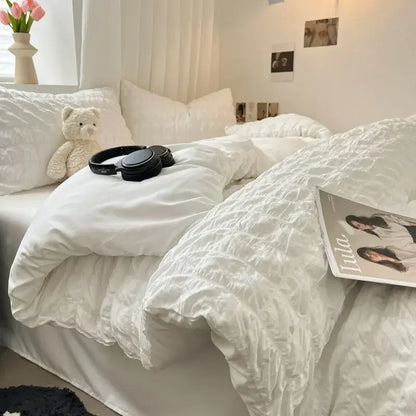 ChicParis Seersucker Bedding Set Soft Lightweight Duvet Cover