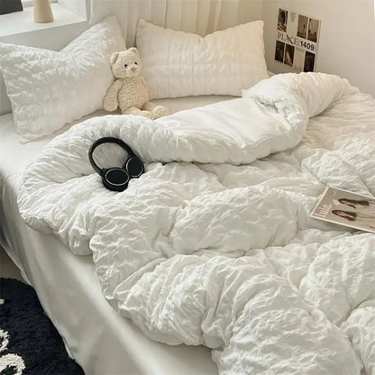 ChicParis Seersucker Bedding Set Soft Lightweight Duvet Cover