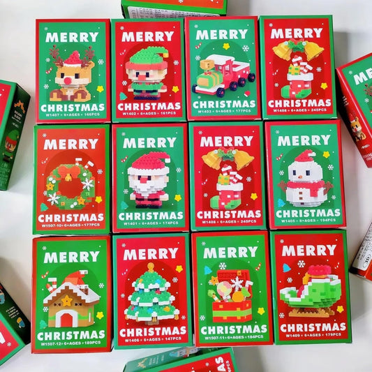 Christmas Building Block Set with 12 Festive Figures