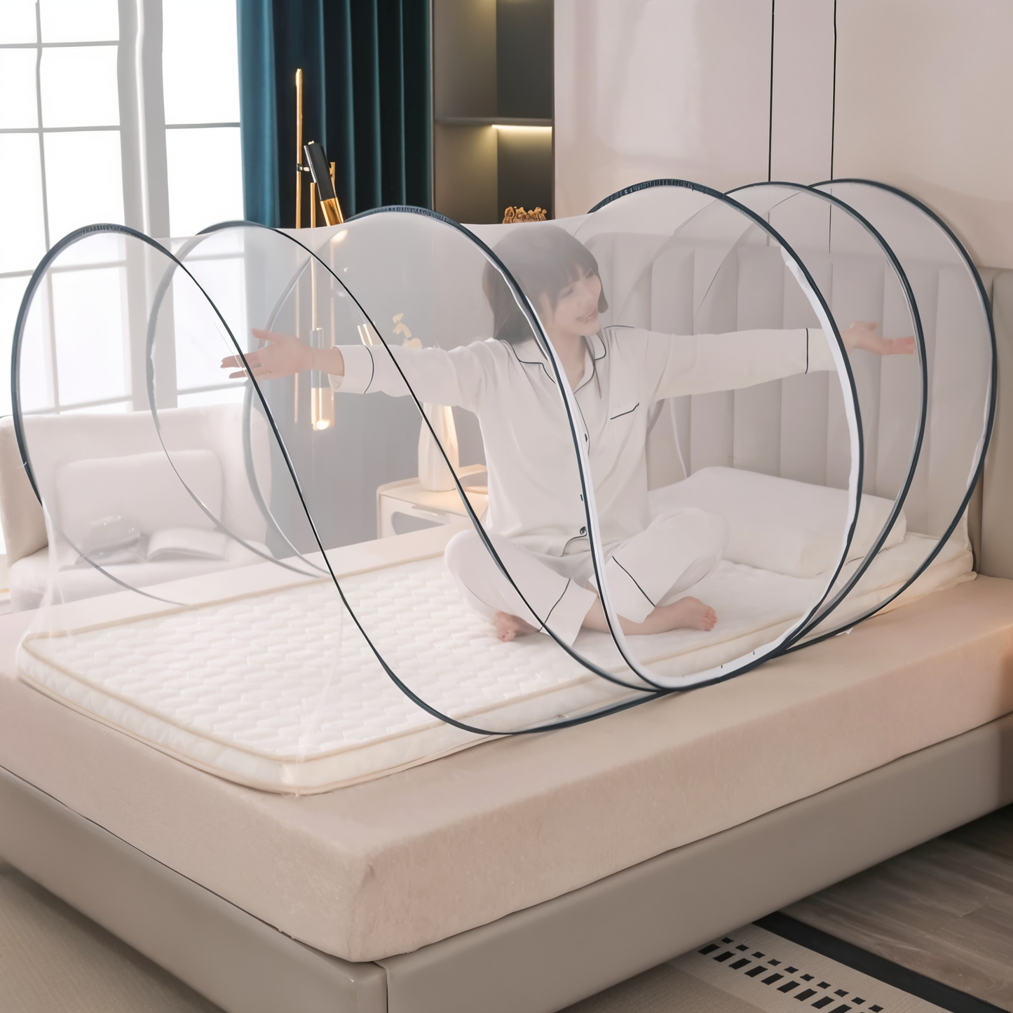 CircleGuard Foldable Round Mosquito Net Compact Travel Pop Up Design