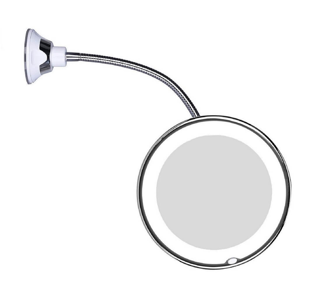 Claravue LED Magnifying Mirror 10x with Flexible Gooseneck