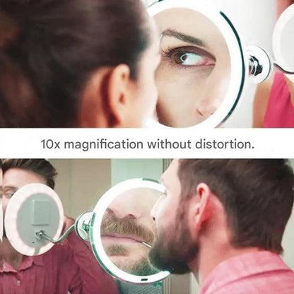Claravue LED Magnifying Mirror 10x with Flexible Gooseneck