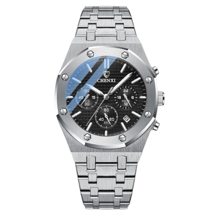 Classic Round Dial Watch with Adjustable Steel Strap