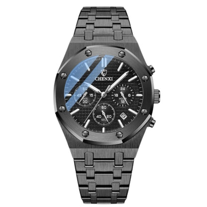 Classic Round Dial Watch with Adjustable Steel Strap