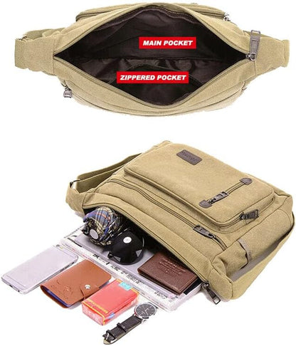 ClassicLine Canvas Messenger Shoulder Bag Timeless Everyday Crossbody
